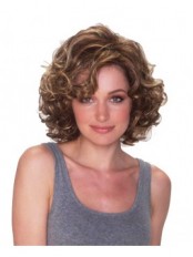 Discount Brown Curly Synthetic Wig